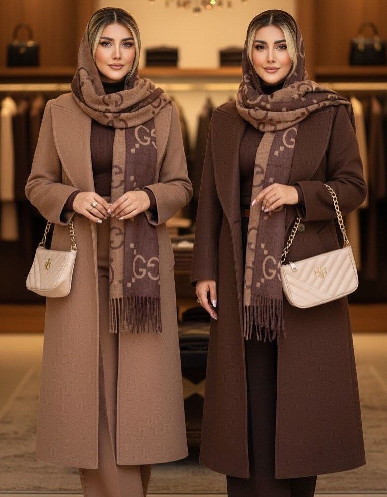 پالتو فوتر پشمی بلند زنانه 2