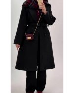 پالتو فوتر پشمی بلند زنانه 3 - تصویر 11