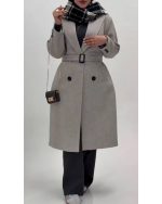 پالتو فوتر پشمی بلند زنانه 3 - تصویر 9