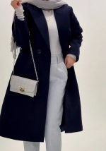 پالتو فوتر پشمی بلند زنانه 3 - تصویر 5