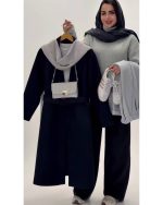 پالتو فوتر پشمی بلند زنانه 3 - تصویر 4