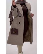 پالتو فوتر پشمی بلند زنانه 3