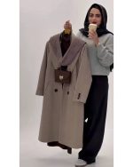 پالتو فوتر پشمی بلند زنانه 3 - تصویر 2