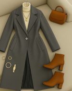 پالتو فوتر پشمی بلند زنانه 4 - تصویر 9