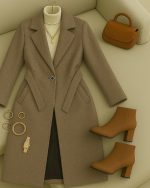 پالتو فوتر پشمی بلند زنانه 4 - تصویر 6