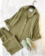 ست زنانه مانتو شلوار بامبو - تصویر 4