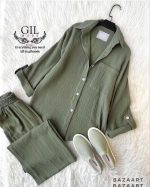 ست زنانه مانتو شلوار بامبو - تصویر 3