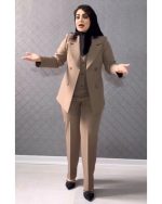 کت و شلوار زنانه 3 جنس شانتون سه تیکه - تصویر 3