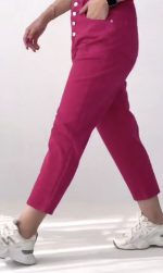شلوار مام استایل کتان کش - Image 6